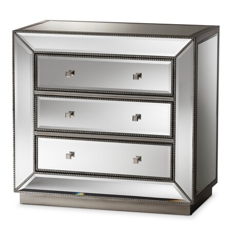 Baxton Studio Edeline Hollywood Regency Glamour Style Mirrored 3-Drawer Chest 136-7485